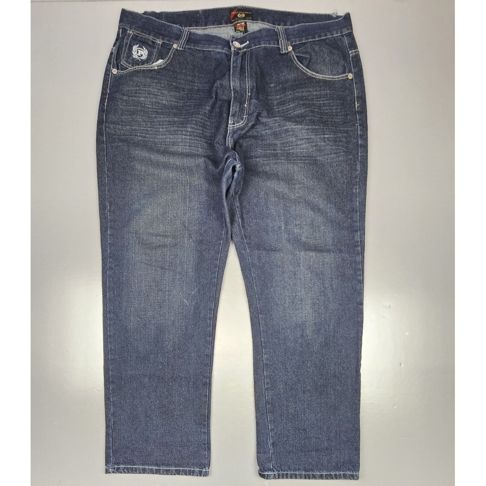 Vintage Phat Farm Jeans Mens 44x32. Y2K Embroidered Baggy Hip Hop Blue Denim